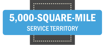 5,000-square-mile service territory